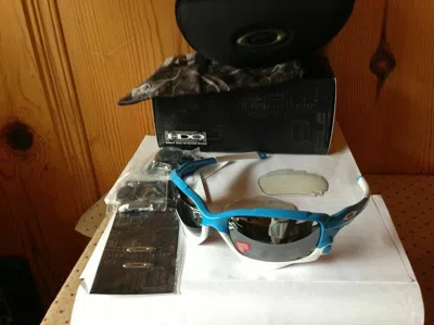 Pre-owned Oakley Racing Jacket Af Glacier / Black Iridium Polarized & Clear, Oo9197-06