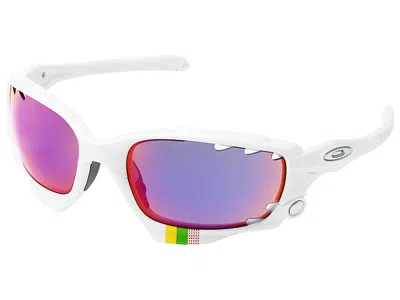 Pre-owned Oakley Racing Jacket Tour De France Sunglasses Oo9171-26 White/+red, Vr28 Black