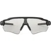 Oakley Radar® Ev Path 138mm Polarized Photochromic Shield Wrap Sunglasses In Steel/black