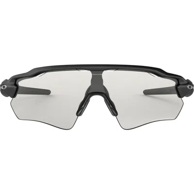 Oakley Radar® Ev Path 138mm Polarized Photochromic Shield Wrap Sunglasses In Steel/black