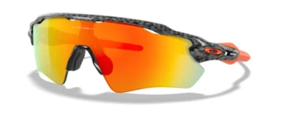 Pre-owned Oakley Radar Ev Path 9208 Carbon Fiber + Fire Iridium + Original Bnib