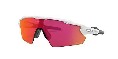Pre-owned Oakley Radar Ev Pitch Sunglasses, Polished White Frame, Prizm Field Lens In Red