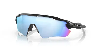 Pre-owned Oakley Radarevpath Oo9208-5538 138mm Matte Black Frame Deep Water Polarized Lens