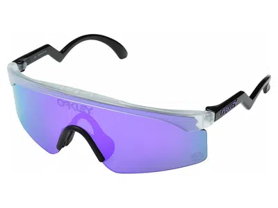 Pre-owned Oakley Razor Blades Heritage Sunglasses Oo9140-13 Matte Clear/violet Iridium