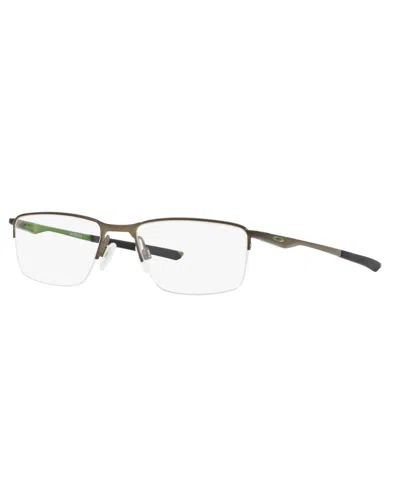 Oakley Rectangle Men's Socket 5.5 Eyeglasses, Ox3218 In Satin Pewter