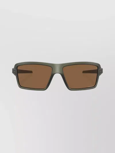 Oakley Rectangular Frame Sunglasses Textured Temples In Black