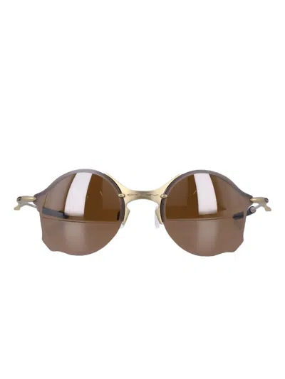 Oakley Round Titanium Sunglasses In Brown