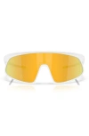 Oakley Rslv 149mm Prizm Polarized Shield Sunglasses In White