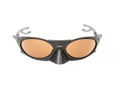 Pre-owned Oakley Satisfy X  Plantaris Sunglasses - Matte Black - Bronze Prizm Lens (new) In Gold