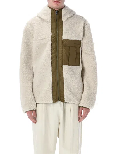 Oakley Sherpa Fleece Zip Jacket With Chest Pocket In Metallic