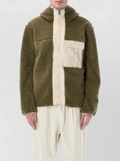 Oakley Sherpa Hood Jacket Front Pocket Zip In Green