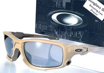 Pre-owned Oakley Shocktube Desert Terrain Tan W Polarized Galaxy Chrome Lens Sunglass 9329 In Silver