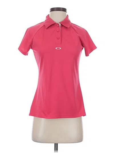 Pre-owned Oakley Short Sleeve Polo Shirt In Pink