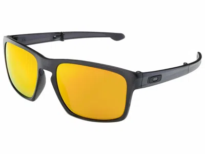 Pre-owned Oakley Sliver F Foldable Polarized Sunglasses Oo9246-12 Black Ink/fire Iridium