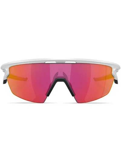 Oakley Womens White Oo9403 Sphaera™️ Shield-frame Acetate Sunglasses In Prizm Field