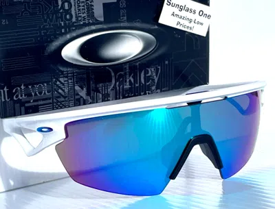 Pre-owned Oakley Sphaera Matte White Polarized Prizm Sapphire Lens Sunglass 9403-02 In Blue