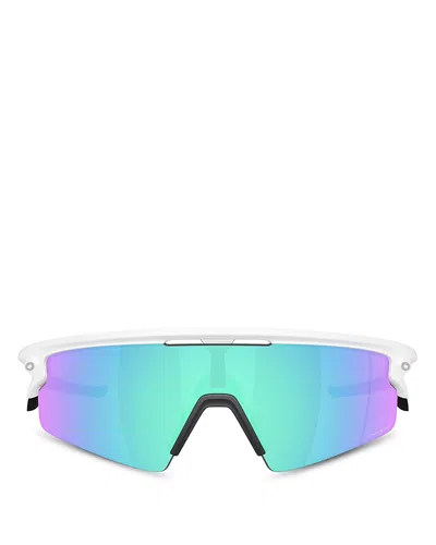 Oakley Sphaera Strike Rectangular Shield Sunglasses In White