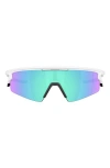 Oakley Sphaera Strike Rectangular Shield Sunglasses In White