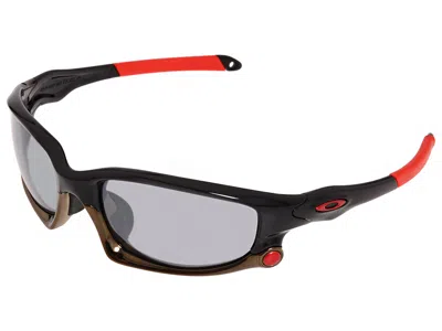 Pre-owned Oakley Split Jacket Sunglasses Oo9138-08 Polished Black/black Chrome/slate Asian In Slate Iridium