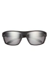 Oakley Split Shot 64mm Polarized Rectangle Sunglasses In Matte Black/prizm Black