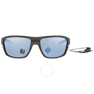Oakley Split Shot Woodgrain Blue Prizm Polarized Rectangular Men's Sunglasses Oo9416 941616 64