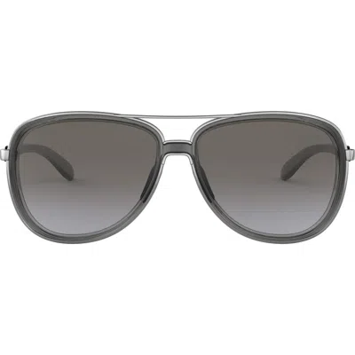 Oakley Split Time 58mm Prizm™ Pilot Sunglasses In Velvet Black/prizm Grey Grad