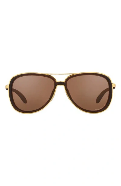 Oakley Split Time 58mm Prizm™ Polarized Pilot Sunglasses In Brown