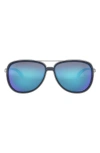 Oakley Split Time 58mm Prizm™ Polarized Pilot Sunglasses In Navy/prizm Sapphire