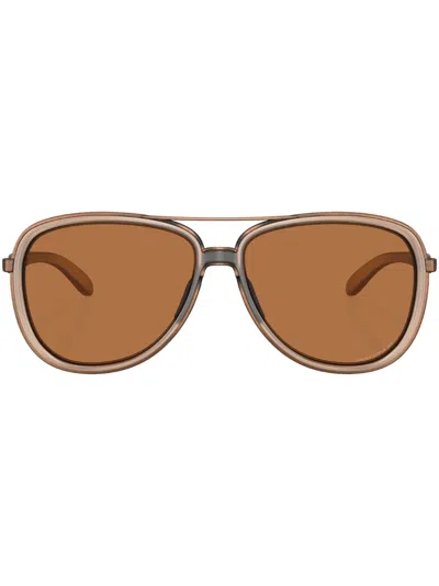 Oakley Split Time Pilot-frame Sunglasses In Nude