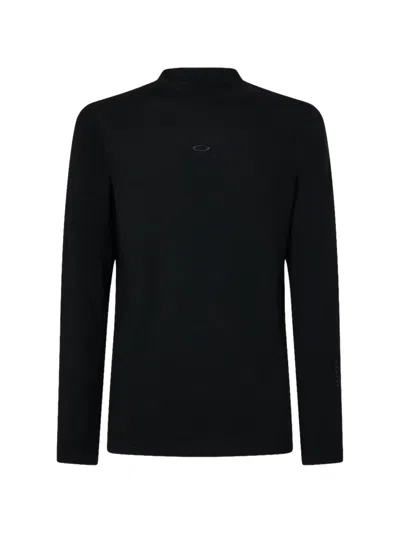 Oakley Spruce Logo-print Slub-texture Sweater In Black