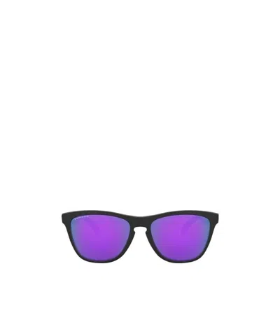Oakley Square Frame Sunglasses In Matte Black/prizm Violet