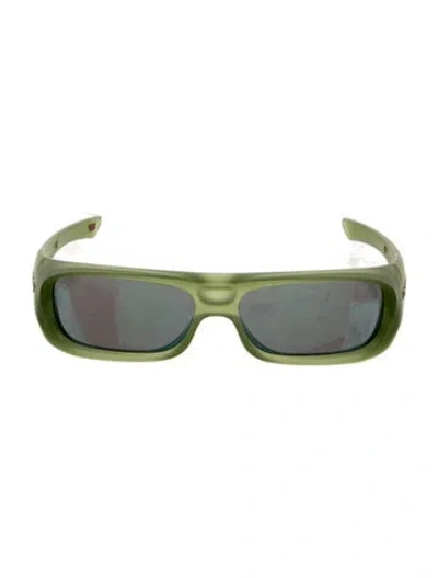 Pre-owned Oakley Square Tinted Sunglasses In Green