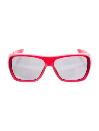 Pre-owned Oakley Square Tinted Sunglasses In Red