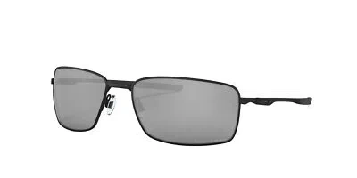 Pre-owned Oakley Square Wire Sunglasses, Matte Black Frame, Black Iridium Polarized Lens