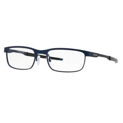 Oakley Steel Plate Demo Rectangular Men's Eyeglasses Ox3222 322203 52 In Blue