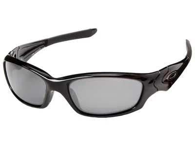 Pre-owned Oakley Straight Jacket Polarized Sunglasses 12-935 Polished Black/black Iridium
