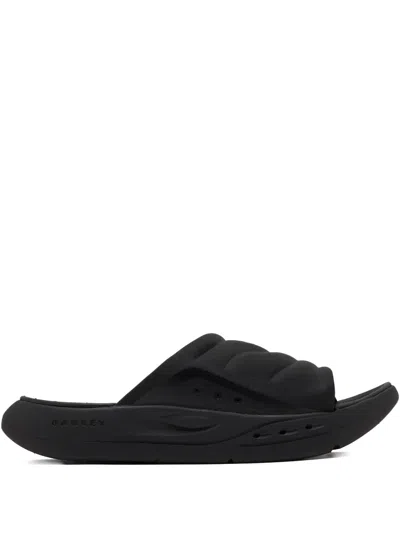 Oakley Studio Embossed-logo Slides In Black