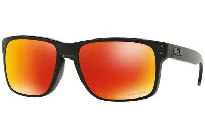 Pre-owned Oakley Sunglasses Holbrook Polished Black W/prizm Ruby Polarized Oo9102-f1 In Red