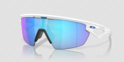 Pre-owned Oakley Sunglasses  Sphaera Matte White Prizm Sapphire Polarized Oo9403-02 In Blue