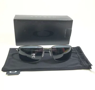 Pre-owned Oakley Sunglasses Square Wire Oo4075-04 Carbon Gray Frames Gray Prizm Lenses
