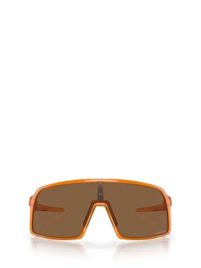 Oakley Sutro 60mm Prizm™ Rectangular Shield Sunglasses In Transparent Ginger