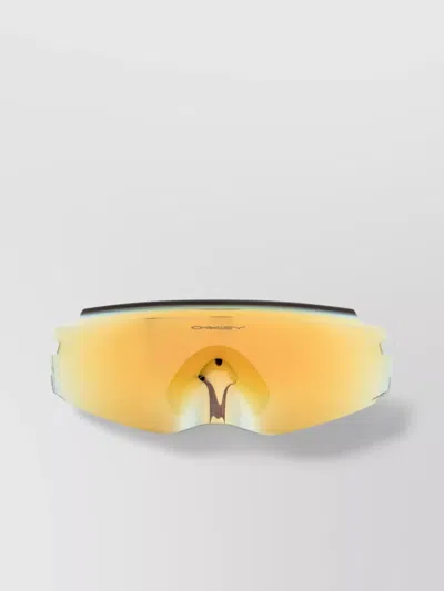Oakley Sunglasses With Curved Arms And Mirrored Lenses