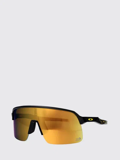 Oakley Matte Black Acetate Sunglasses In Yellow
