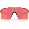 Oakley Sutro Lite 139mm Prizm™ Wrap Shield Sunglasses In Blue