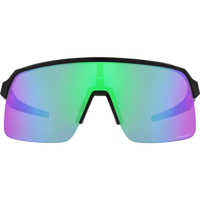 Oakley Sutro Lite 139mm Prizm™ Wrap Shield Sunglasses In Shiny Black