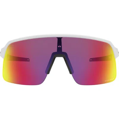 Oakley Sutro Lite 139mm Prizm™ Wrap Shield Sunglasses In White