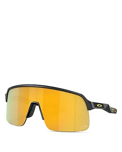 Oakley Sutro Lite Rectangular Shield Sunglasses, 139mm In Black/yellow Solid