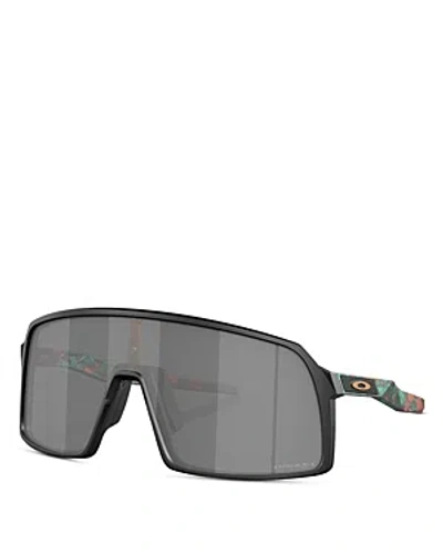 Oakley Sutro Rectangular Shield Sunglasses, 137mm In Black/gray Solid