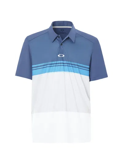 Oakley Take Color-block Polo Shirt In Blue