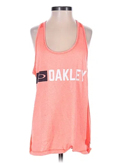 Pre-owned Oakley Tank Top Orange Halter Neckline Tops